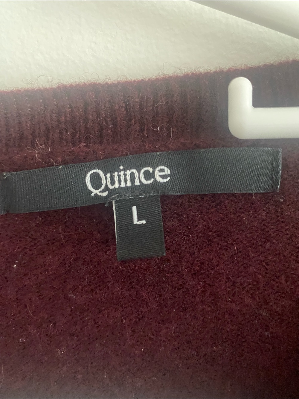 Quince Mongolian Cashmere Crew Sweater Burgundy Size LARGE - Picture 4 of 10